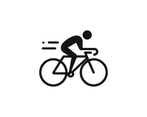 Obraz premium Bicycle icon vector logo template. Line art Bicycle logo design icon symbol vector illustration. Bicycle sign