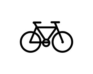 Fototapeta premium Bicycle icon vector logo template. Line art Bicycle logo design icon symbol vector illustration. Bicycle sign