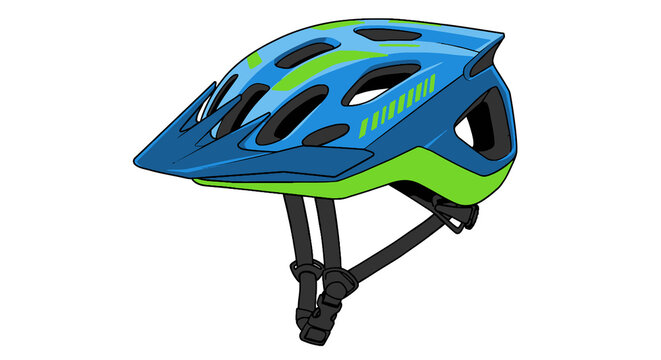 blue and green bike helmet clip art preview
