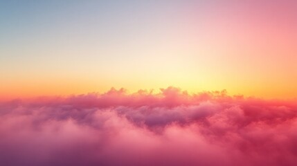 Fototapeta premium Vibrant sunset above a sea of clouds. (2)