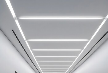 Obraz premium Modern Architectural Ceiling Design With Linear Lighting