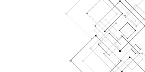 Abstract sketch of a building with lines, Abstract background. Vector abstract futuristic architecture concept with digital geometric connection lines. vector. technology communication data Science. 