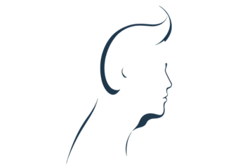 A simple silhouette icon of a human head and shoulders, featuring a circular head and curved lines representing the shoulders. This design is commonly used to represent a person, profile, or user inte