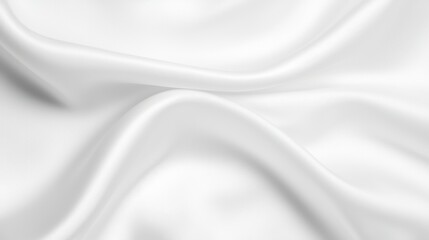 Fototapeta premium Soft and Smooth White Satin Fabric Close-Up with Elegant Drapery and Natural Light for Fashion, Textile, and Interior Design Projects