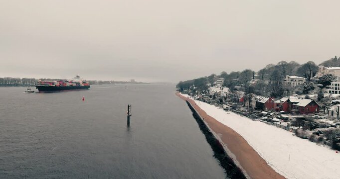 A Cold Winter in Hamburg Germany, Drone