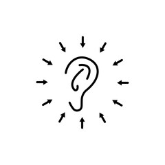 Active listening icon vector outline logo sign