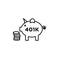 401k retirement savings icon vector outline logo sign