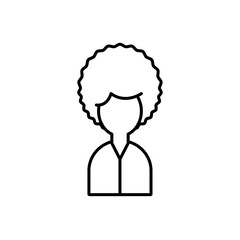 afro-american woman or girl icon vector outline logo sign