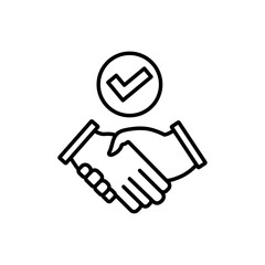 Business agreement handshake icon vector outline logo sign