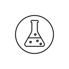 Chemical flask icon vector outline logo sign