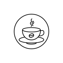 coffee cup icon vector outline logo sign