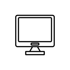 Computer monitor icon vector outline logo sign