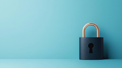 Modern Lock on Blue Background for Security Concepts