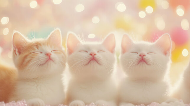 Happy cuple cute cats 