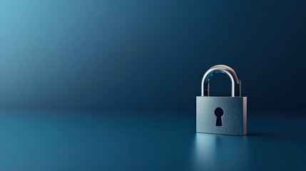 Secure Padlock on a Blue Surface with Soft Light