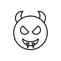 Demon devil icon vector outline logo sign