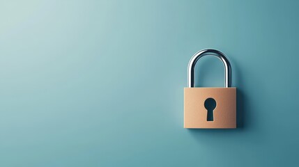 Naklejka premium Modern Padlock on a Soft Blue Background