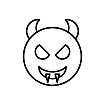 recommend clip art: Demon devil icon vector outline logo sign