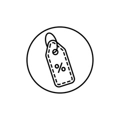 Discount icon vector outline logo sign