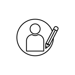 Edit user icon vector outline logo sign