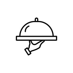 Food Tray and Cover icon vector outline logo sign