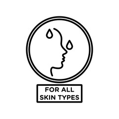 for all skin types icon vector outline logo sign