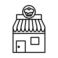 Fresh bakery pastry shop icon vector outline logo sign