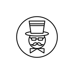 Gentleman icon vector outline logo sign