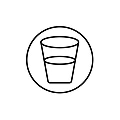 Glass of water icon vector outline logo sign
