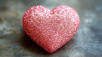 Fototapeta premium Pink heart shaped object resting on a black surface creating a simple yet striking visual composition valentine day