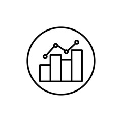 Increase chart icon vector outline logo sign