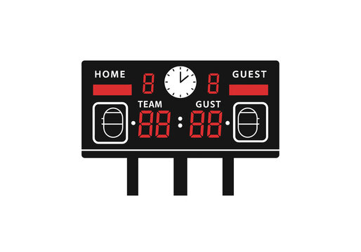 basketball scoreboard black red white clock clip art preview