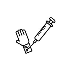 Intradermal injection icon vector outline logo sign