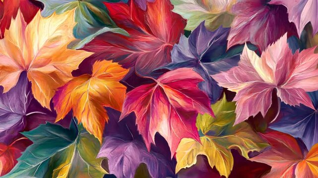 Colorful autumn leaves covering the ground in a vibrant display of nature's beauty during fall season