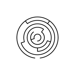 Labyrinth icon vector outline logo sign