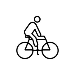Man on bicycle icon vector outline logo sign