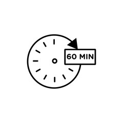 Minute timer icon vector outline logo sign