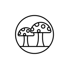 Mushroom icon vector outline logo sign