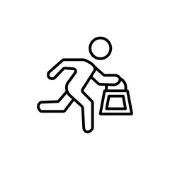 Purse snatcher icon vector outline logo sign