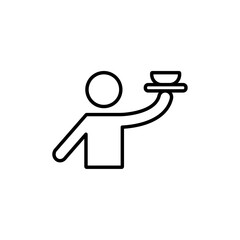 restaurant Waiter icon vector outline logo sign