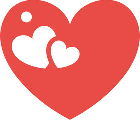 Valentine's Day heart gift tag. Red heart vector illustration