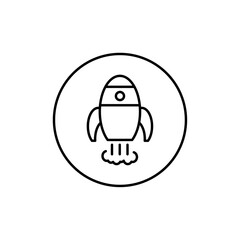 Rocket icon vector outline logo sign