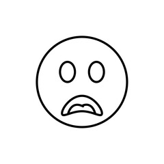 Fototapeta premium Shocked face icon vector outline logo sign