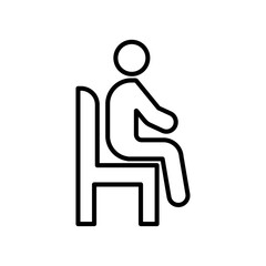 Sitting icon vector outline logo sign
