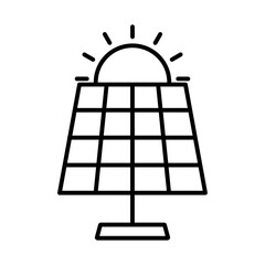 Solar energy icon vector outline logo sign