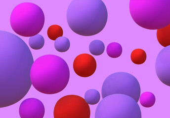 3D render of abstract colorful spheres of balls on background.