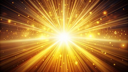 Naklejka premium Sunburst Texture Background: Golden Rays of Light on Left, Copy Space for Text