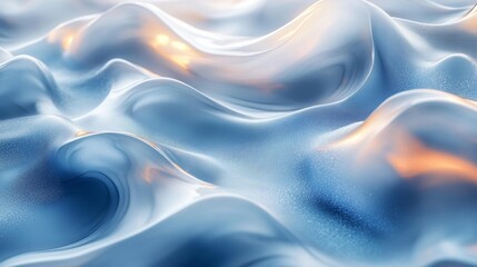 Fototapeta premium Futuristic Abstract Fluid Shapes in Icy Blues. Generative AI