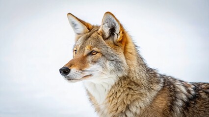 Obraz premium Isolated Coyote on White Background: Perfect for Presentations & Designs