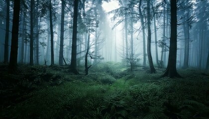 Obraz premium Generated image dark cold forest